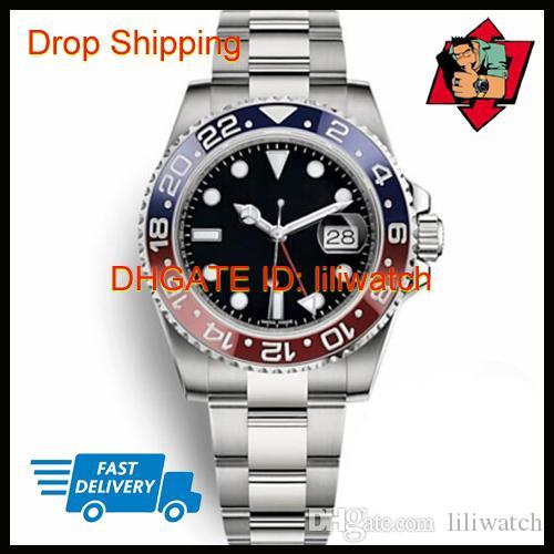 

Coupon Chrono Top Red Blue Mens Watches Automatic Stainless Steel Mechanical Pepsi Watch Sports Self-wind Crown Watches Wristwatch Gift Date, Box