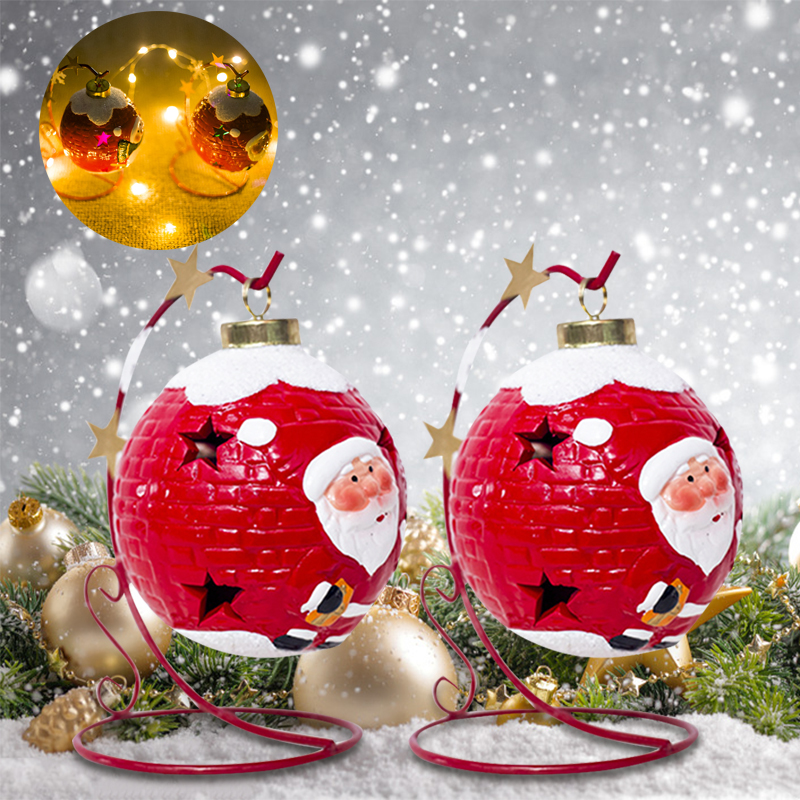 

Christmas Light Creative Santa Claus with Iron Frame Hotel Ceramics Luminous