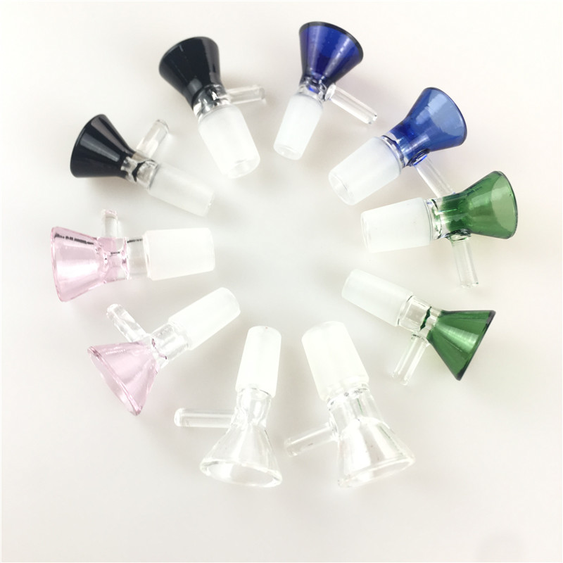 

Popular Funnel 14mm 18mm Glass Bowls for Bongs Male joint Smoking Glass Bowl Piece For Glass Bongs Oil Rigs Water Pipes