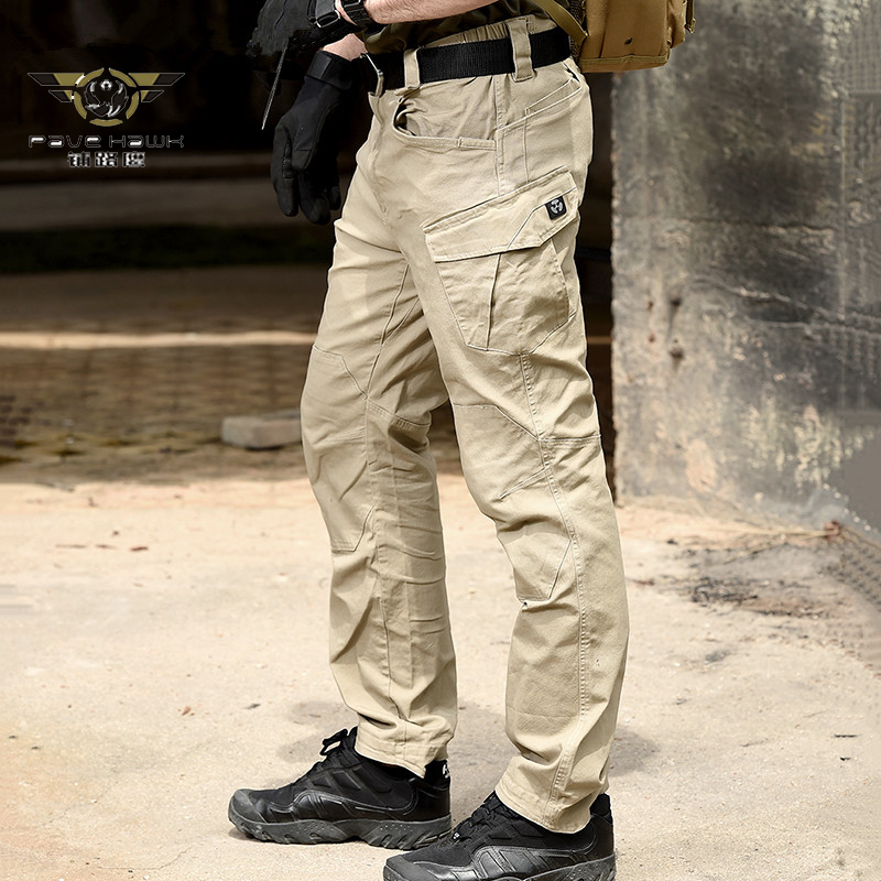 

Men' Outdoor Tactical Workout Cargo Pants SWAT Army Combat Long Trousers Male Casual Cotton Many Pockets Stretch Pants, Black