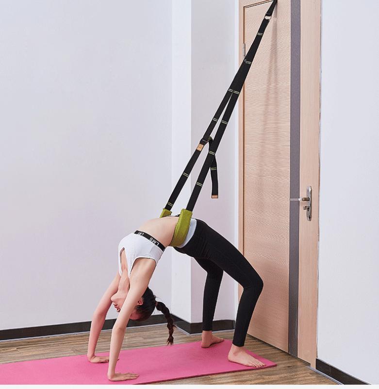 

Long Portable Yoga Rope Polyester Cotton Adjustable D-Ring Gym Waist Leg Fitness Dance Training Door Card Yoga Belts Unisex, Blue