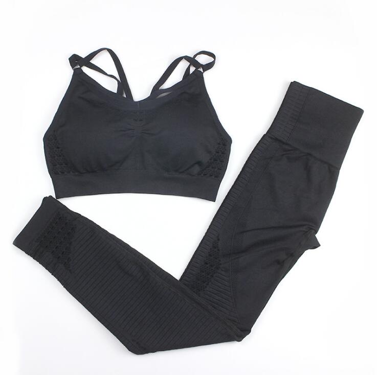 

Gym 2 Piece Set Workout Clothes for Women Sports Bra and Leggings Set Sports Wear for Women Gym Clothing Athletic Yoga Set Running Tights, One