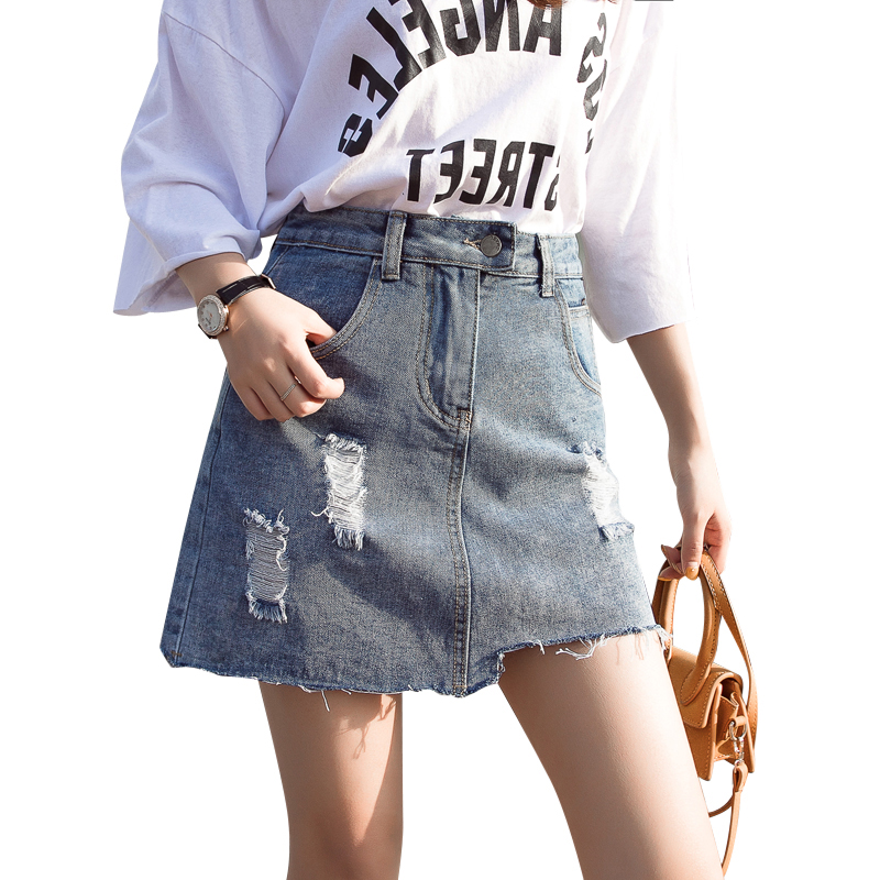 

The Blue Cowgirl Bust Divided Skirt Of Tall Waist Thin Pop Hole ShuHua321
