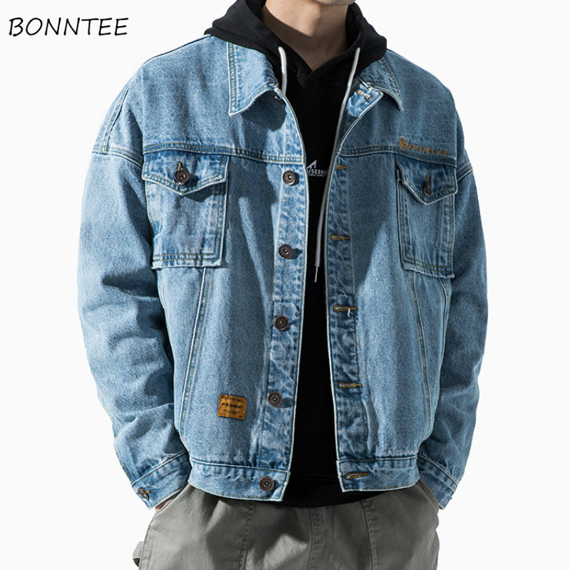 

Jackets Men Workwear Cowboy Denim Overcoats Loose Patchwork Outwear Mens Pockets Bomber Cargo Pullover Fashion Fit Style 2020, 8801 multi