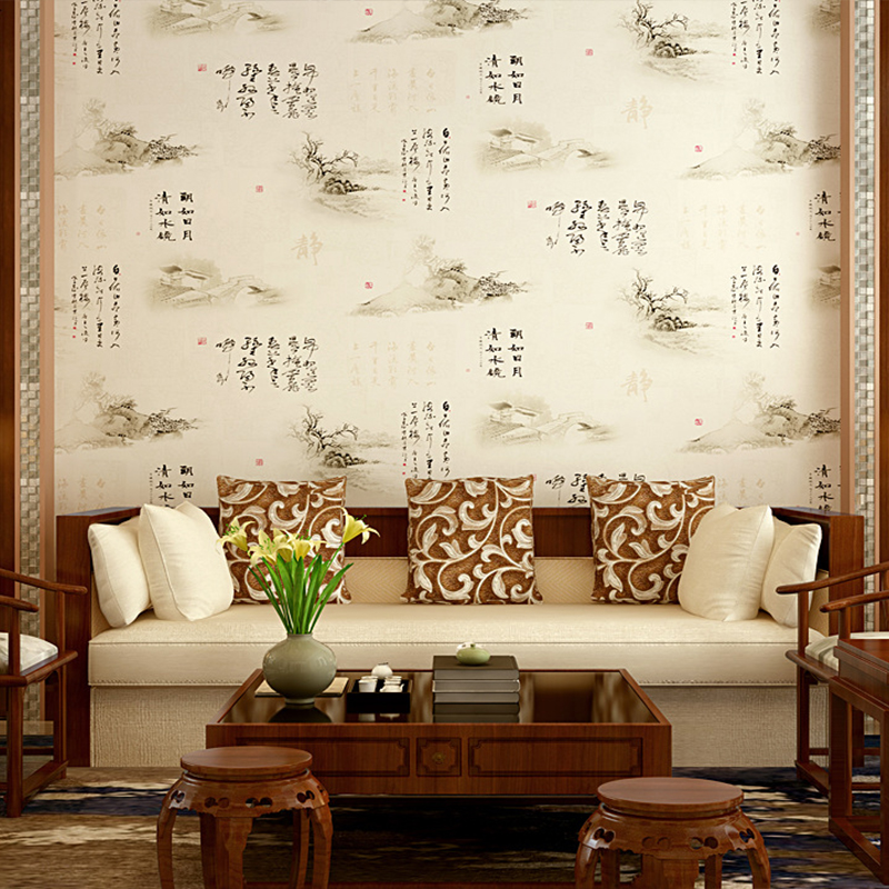 

Chinese style landscape ink classical painting wallpaper for bedroom living room office kitchen wall papers home decor bedroom, 8-16023