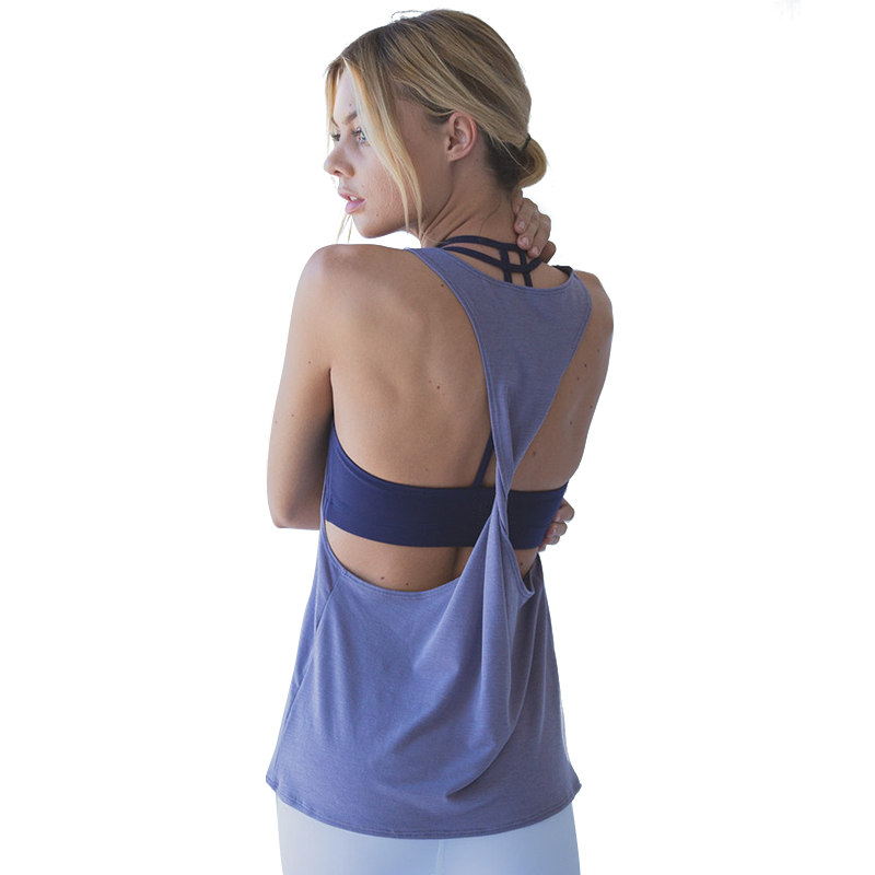 

Sport Top For Fitness T-shirt Female Backless Modal Jogging Femme Yoga Shirts Workout Sleeveless Tee Shirt Plus Size XL, Black