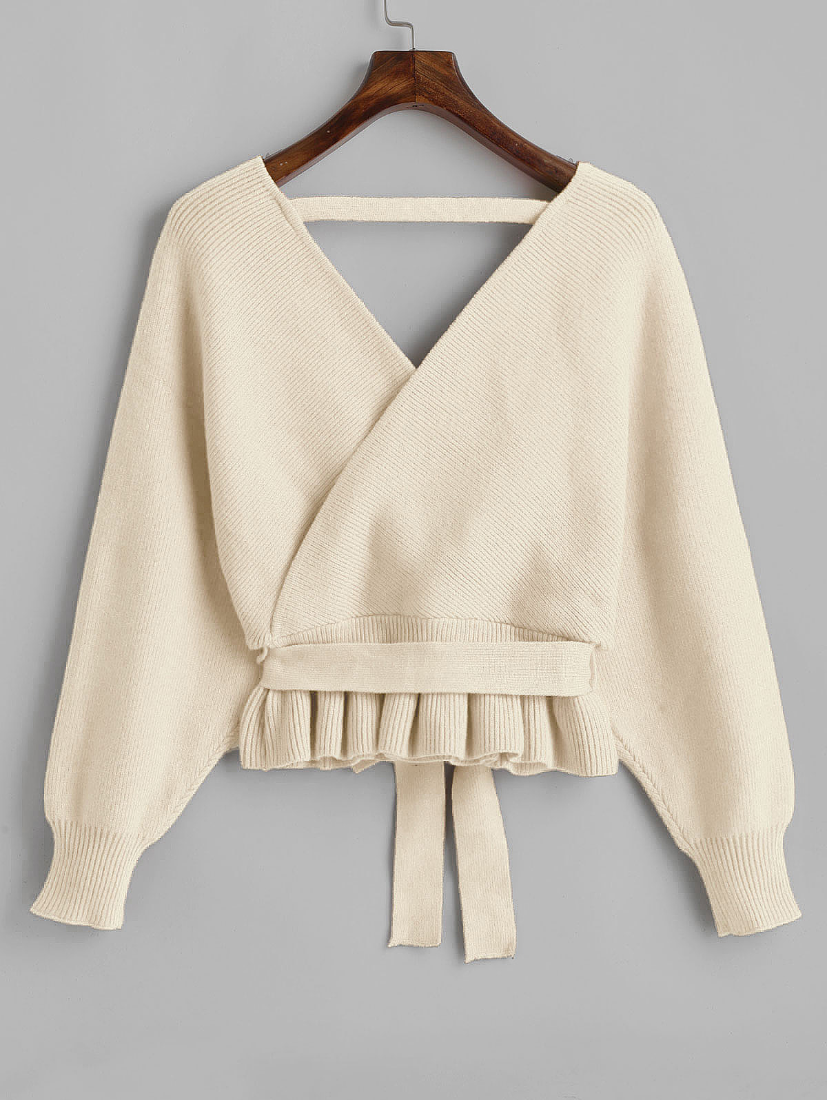 Solid Sashes Women Pullovers 2019 
