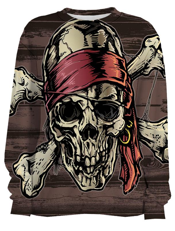 

Pirate Skull Sweatshirts Tops Blouse 3D Digital Polyerster Men Sportswear Workout Cotton Smooth, As pic