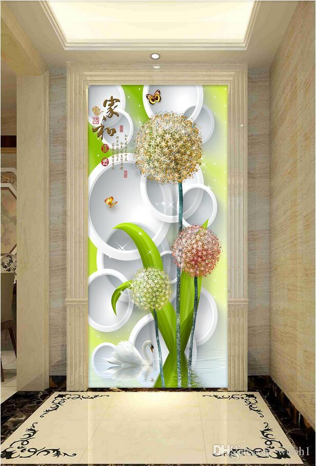 

3d wallpaper custom photo Home and rich 3d circle dandelion beautiful porch mural landscapes room muals wall paper for walls 3 d, Sky blue