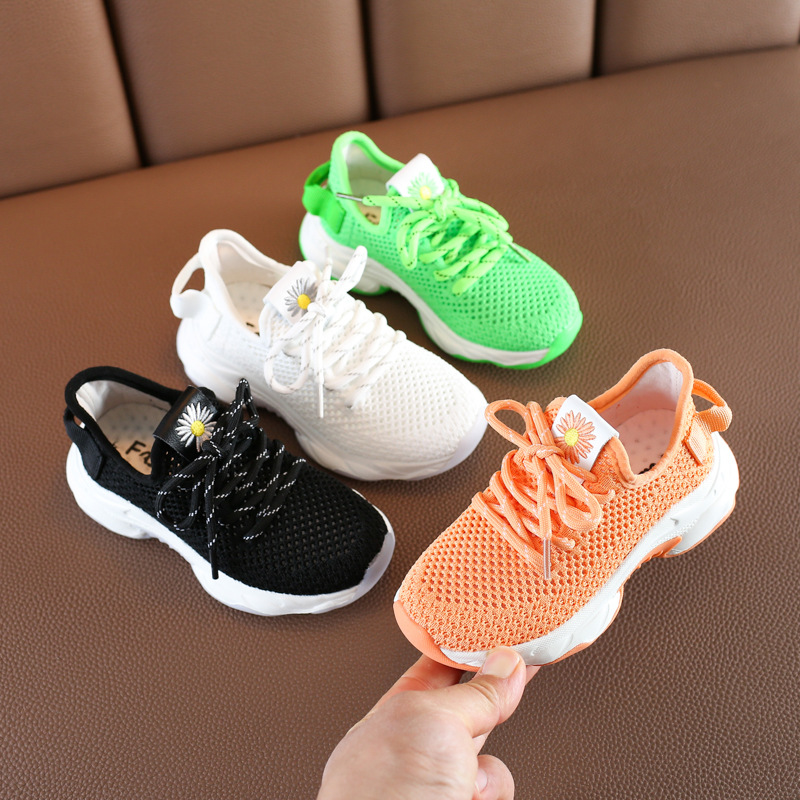 

Summer Children Leisure Mesh Sports Shoes Children Students Breathable Running Shoes, Black