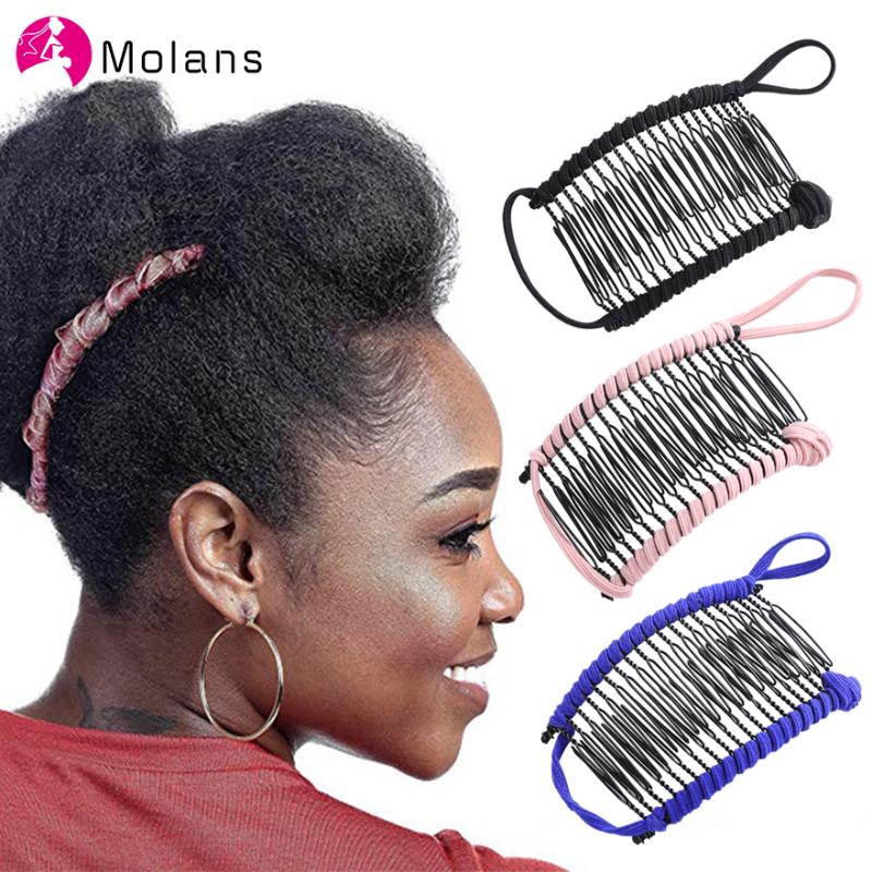 

Molans 2020 1Pcs Vintage Banana Hair Clip Women Lazy Hair Comb Stretchable Multipurpose Comb Accessories Hair-Clip