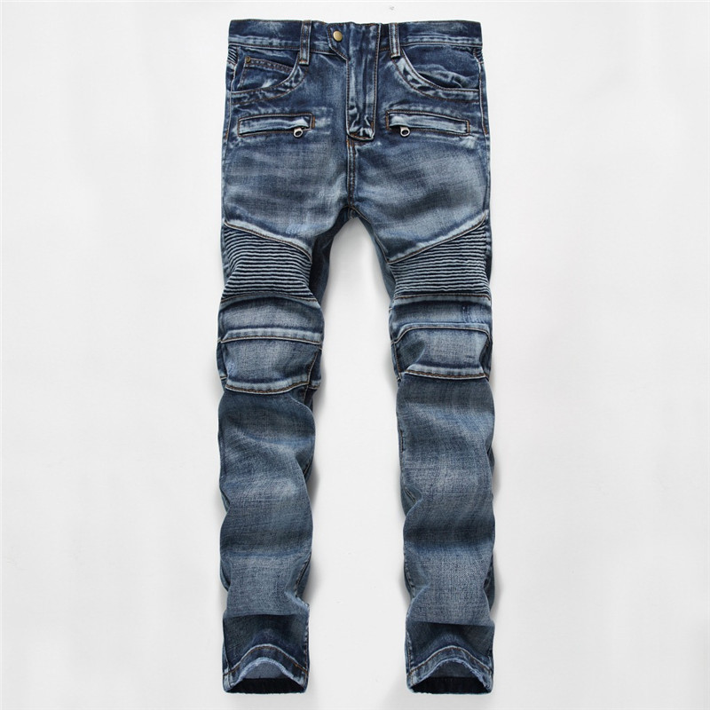 

Slim Stacked Mens Jeans Summer Long Solid Color Stretch Straight Homme Denim Pants Casual Male Trousers
