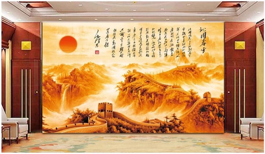 

WDBH 3d wallpaper custom photo Chinese Great Wall of China background living room home decor 3d wall murals wallpaper for walls 3 d, Non-woven