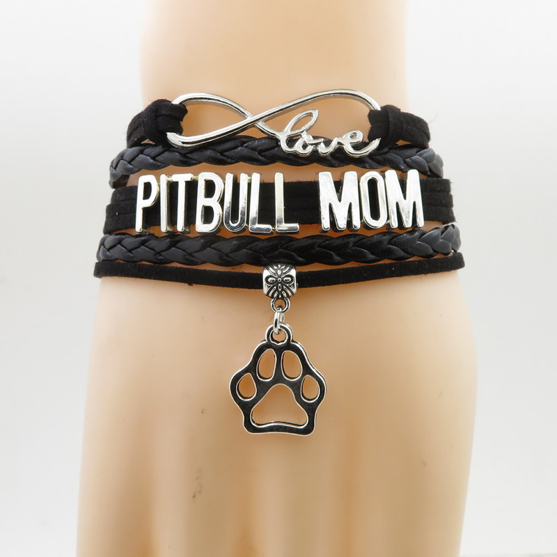 

Infinity Pitbull Dog Bracelet Dog Pet Paw Charm Dog Claws Gift Pitbull Leather Wrap Men Bracelets & Bangles For Women And Man