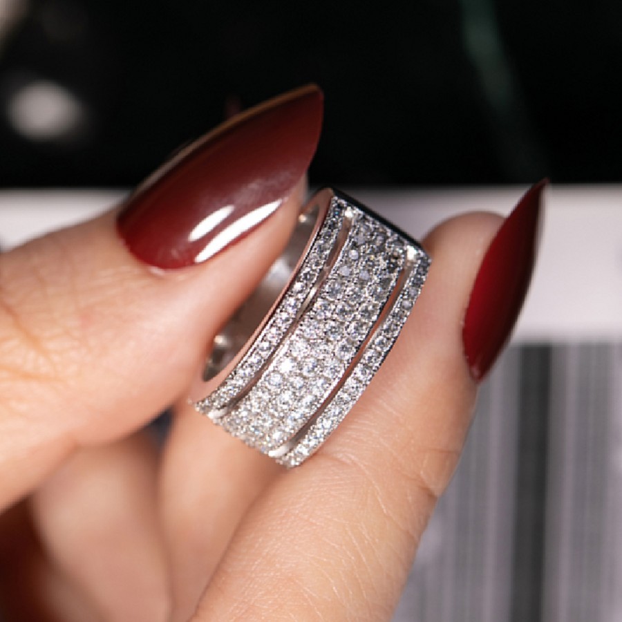 

Original design 925 sterling silver wedding band eternity Ring for Women solid engagement anniversary fashion jewelry