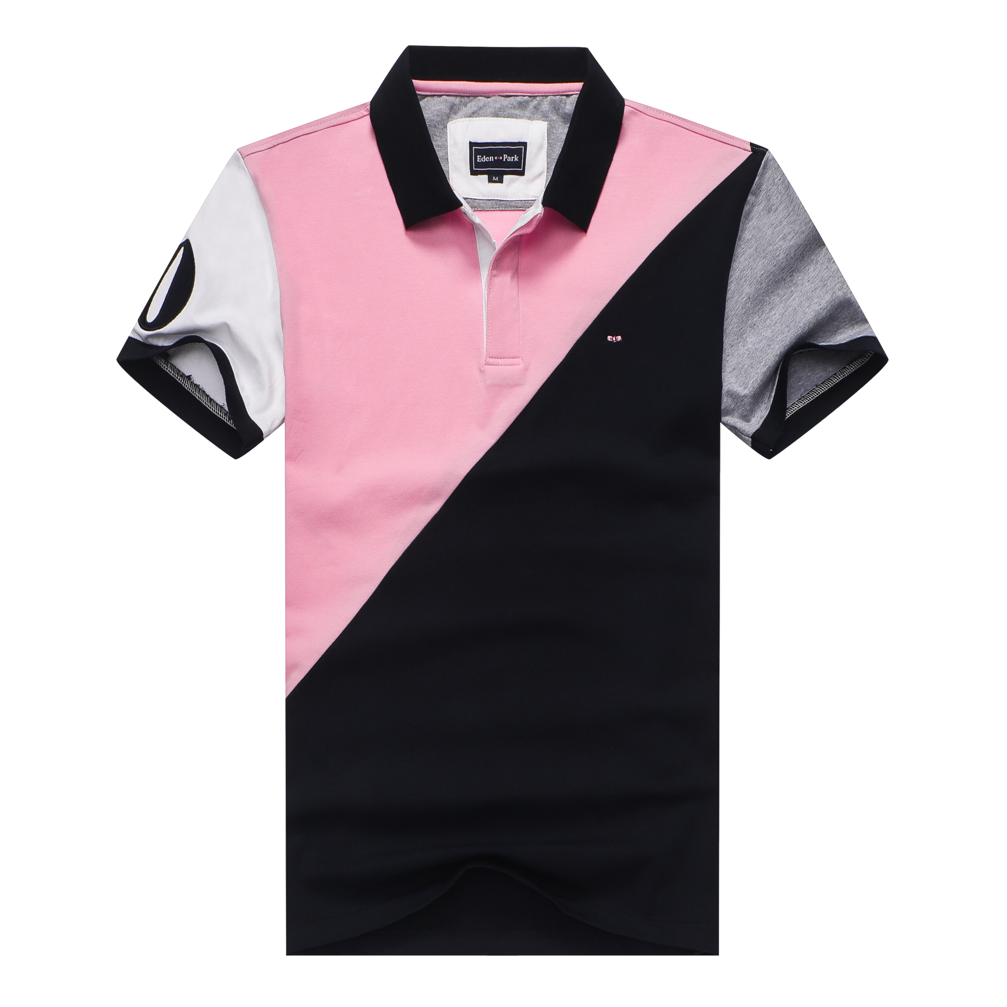 

Eden park 2021 New france brand Mens designer luxury Polo Shirt Men Cotton Top Short-Sleeved Polo Shirt Casual turn Collar big Size M 3XL, Pink