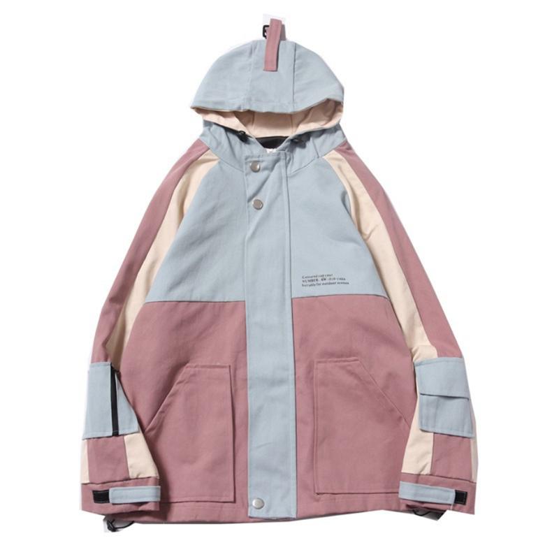 

Hip Hop Jacket Men Hooded Windbreaker Jackets 2020 Spring Fashion Men Women Hoody Coats Streetwear Male Clothes MG465, Pink