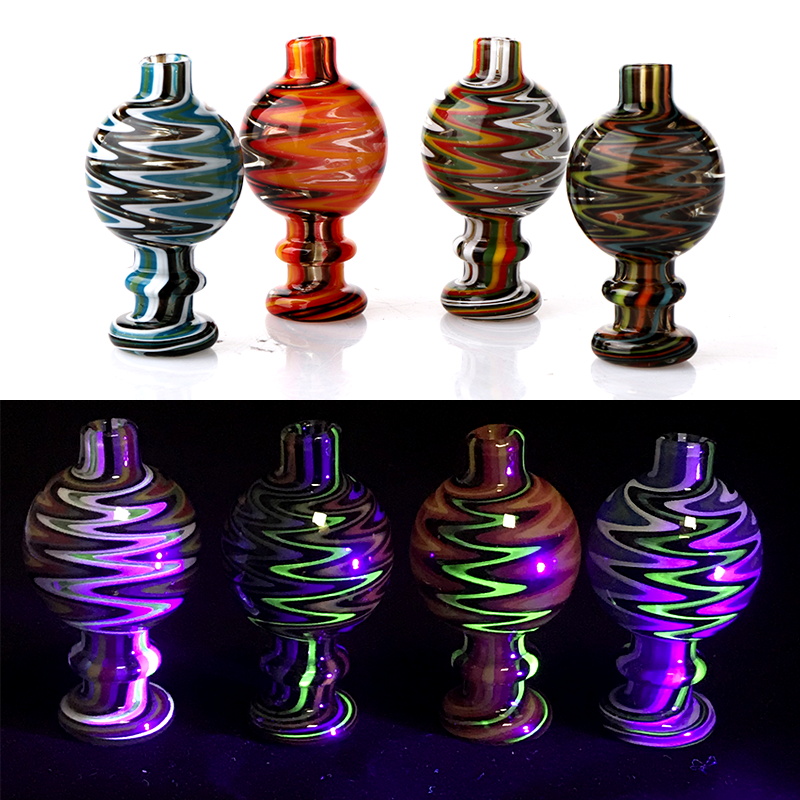 

DHL!!! 26mmOD US Color Wig Wag UV Glass Bubble Carb Cap Heady Carb Caps For Beveled Edge Quartz Banger Nails Glass Water Pipes