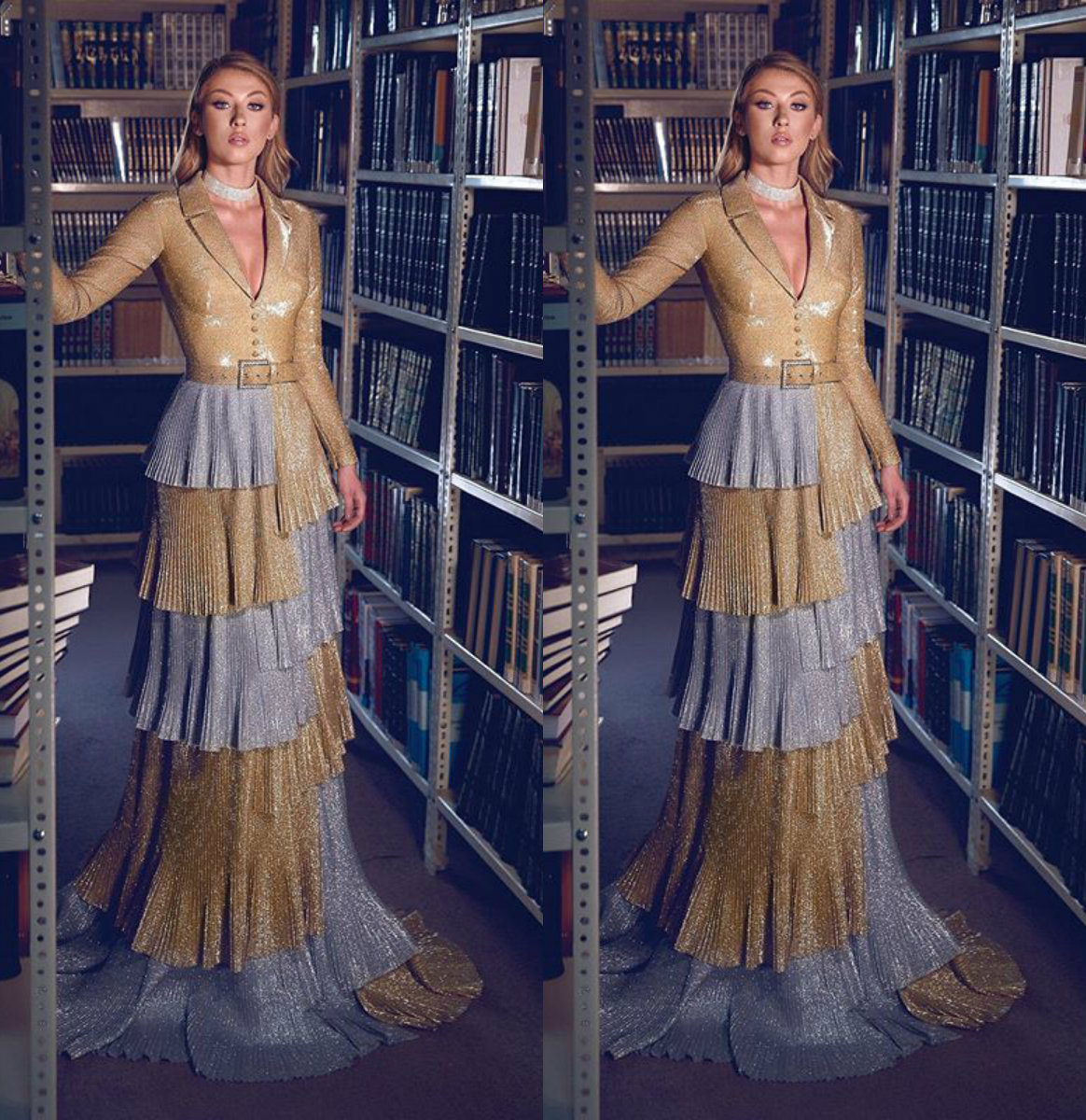 

Newest A Line Evening Dress V Neck Long Sleeve Sash Tiers Formal Dress Sweep Train Party Bridesmaid Gown, Orange