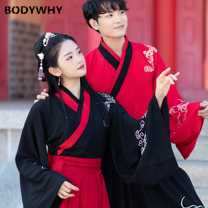 

Hanfu Female Costume Hmong Chinese Dance Costumes Men Folk Dress Chinese Wedding Dress High Quality Novelty Performance Style, Black top