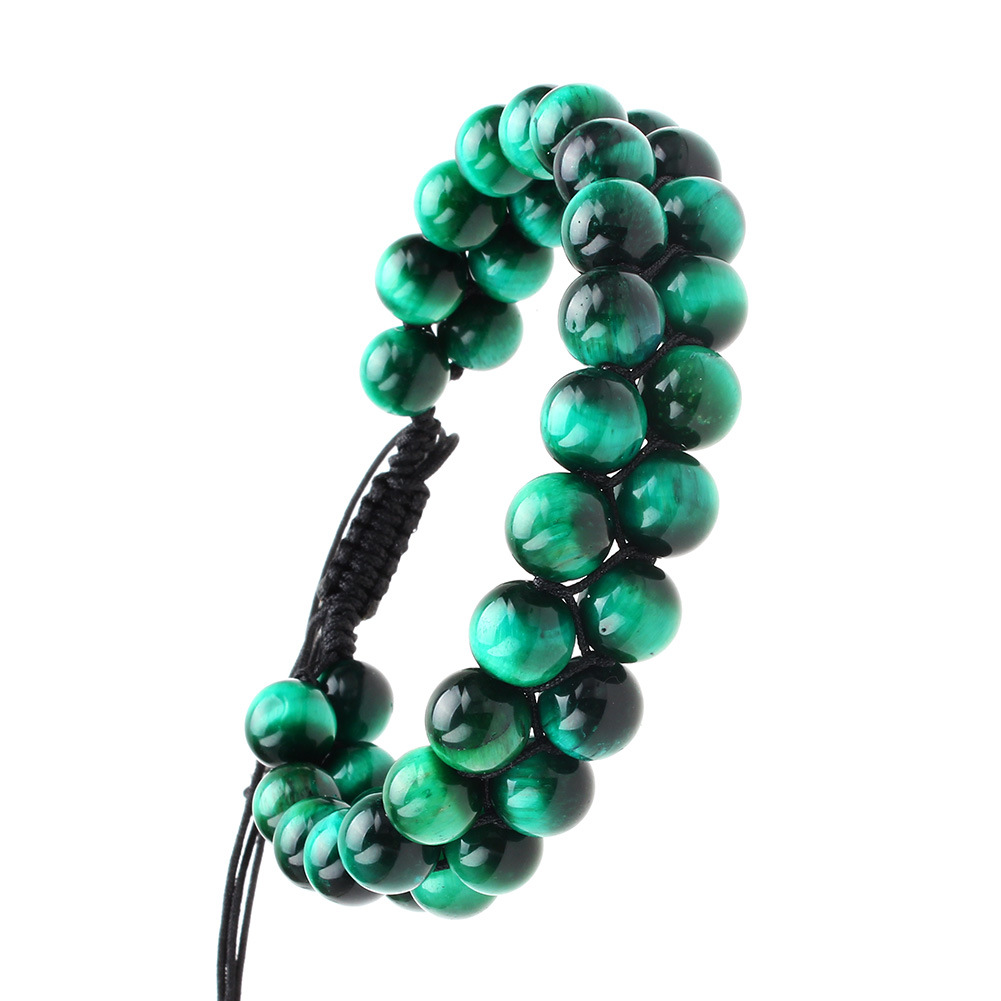 

8MM Natural Stone Purple Blue Tiger Eye Double-layer Creative Beaded Bracelet Turquoise Yoga Energy Stone Reiki Buddhist Woven Bracelet