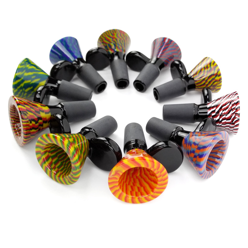 

Thick Bowl Piece Bong Glass Slide Water Pipes Colored Heady Slides Colorful Bowls Male 14mm Smoking Accessory Dab Rig