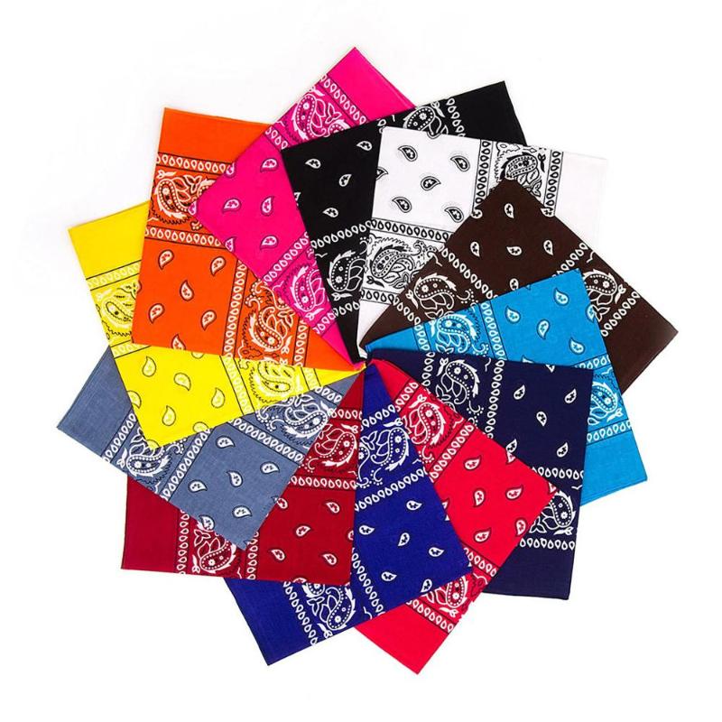 

12PCS New Arrived Unisex Hop Black Bandana Fashion Headwear Hair Band Neck Scarf Wrist Wraps Square Scarves Print Handkerchief