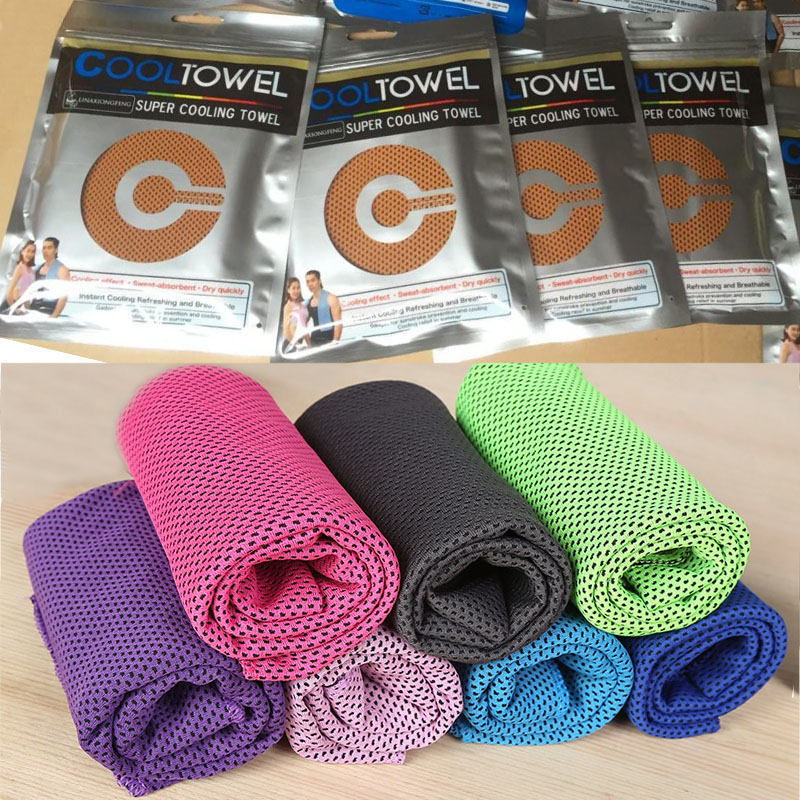 

New Double Layer Ice Cold Towel Sweat Summer Exercise Fitness Cool Quick Dry Soft Breathable Adult Kids Cooling Towel  HH7-809, As pic