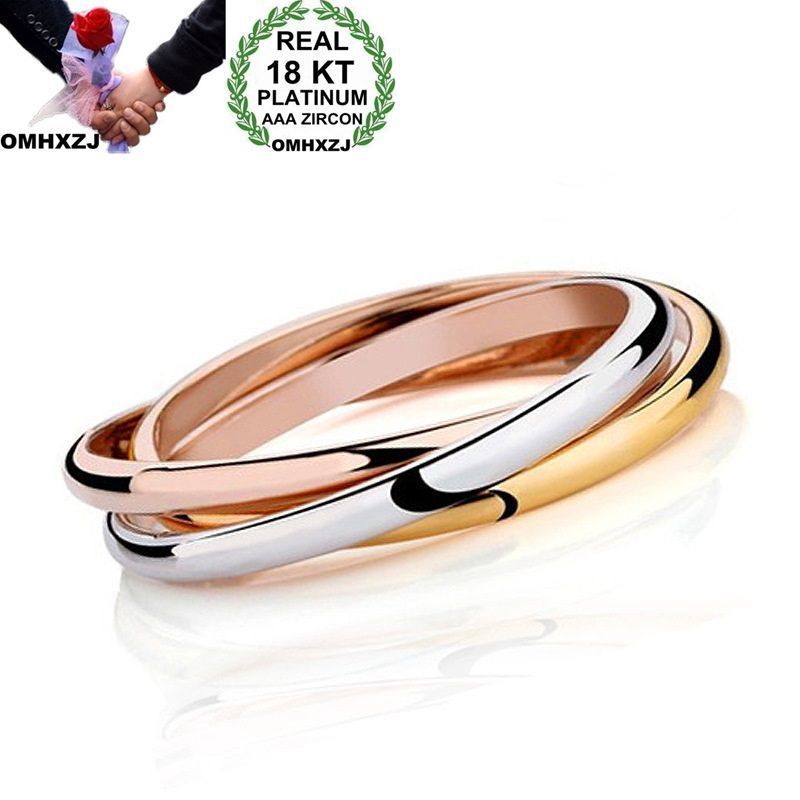 

OMHXZJ Wholesale Personality Fashion Woman Girl Party Gift Three Colors 18KT Gold Silver Rose Gold Cuff Bangle Bracelet BR168