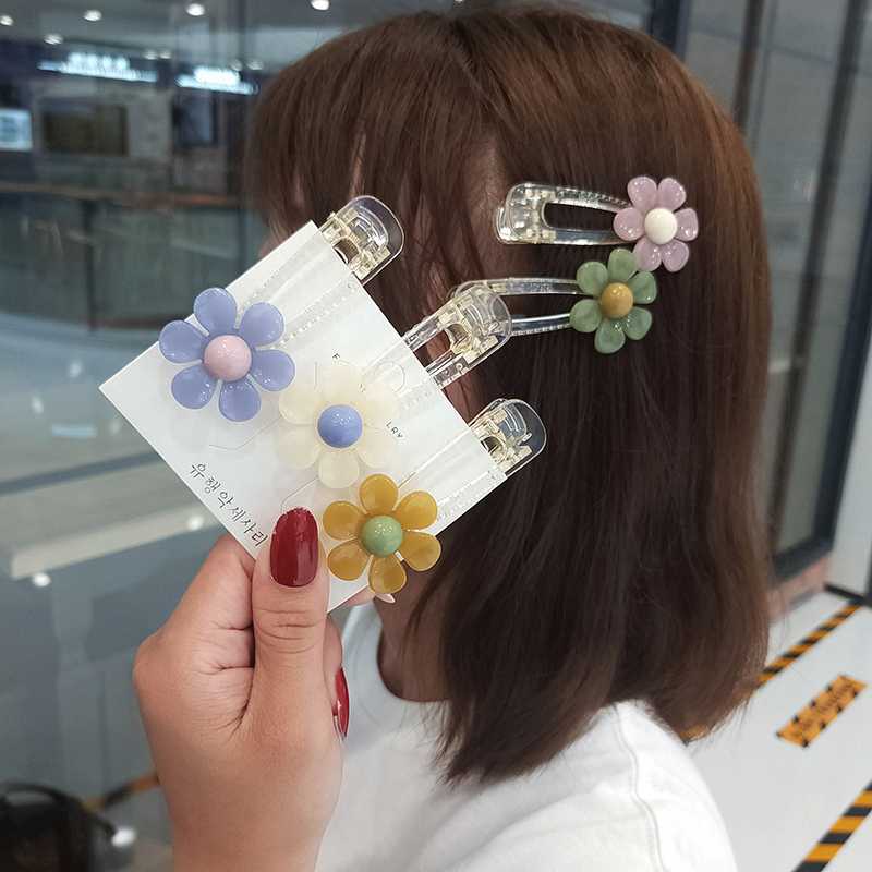 

Candy Color Hairpins Hair Accessories Girl Simple Duckbill Clip Side Clip Meatball Head Small Flower Hair Ornament Jewelry