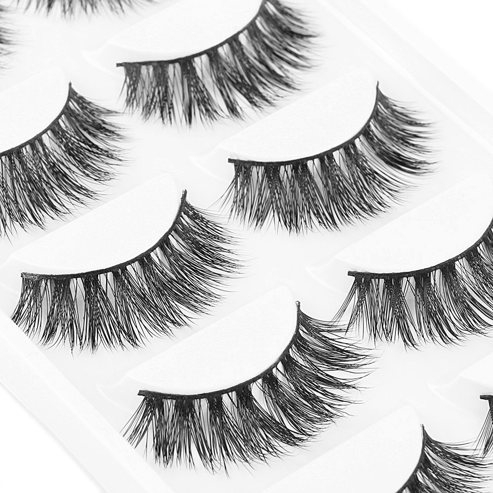 

5 pairs of 3D mink hair false eyelashes eyelashes extend natural thick false slender fluffy