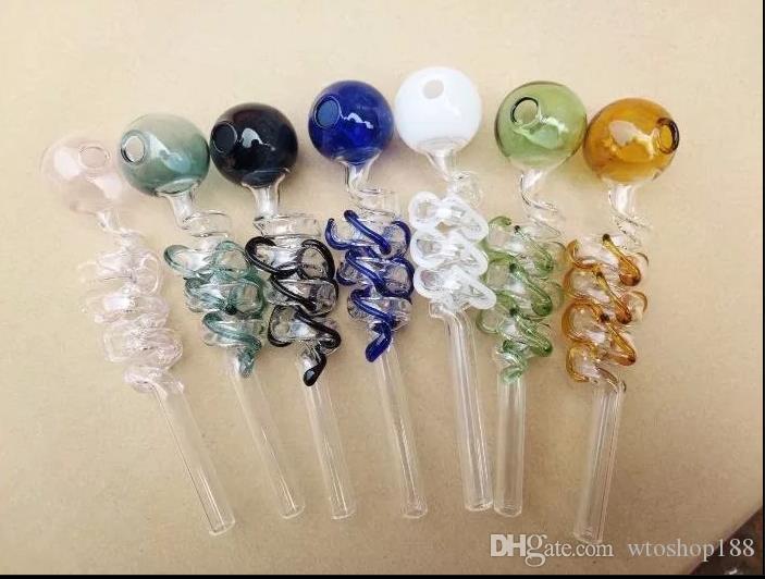 

Color spiral plate wire glass straight cooking pot Wholesale Glass bongs Oil Burner Glass Water Pipes Oil Rigs Smoking Free