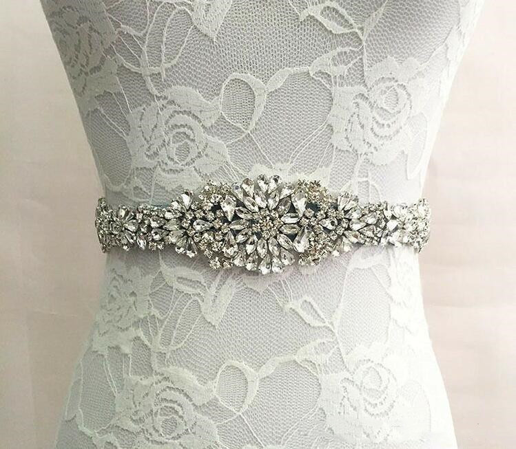 

In Stock Luxury Bridal Belt Accessories 2019 Modest Cheap Rhinestone Adornment Wedding Dresses Sashes Jewelry Hot Sale, White