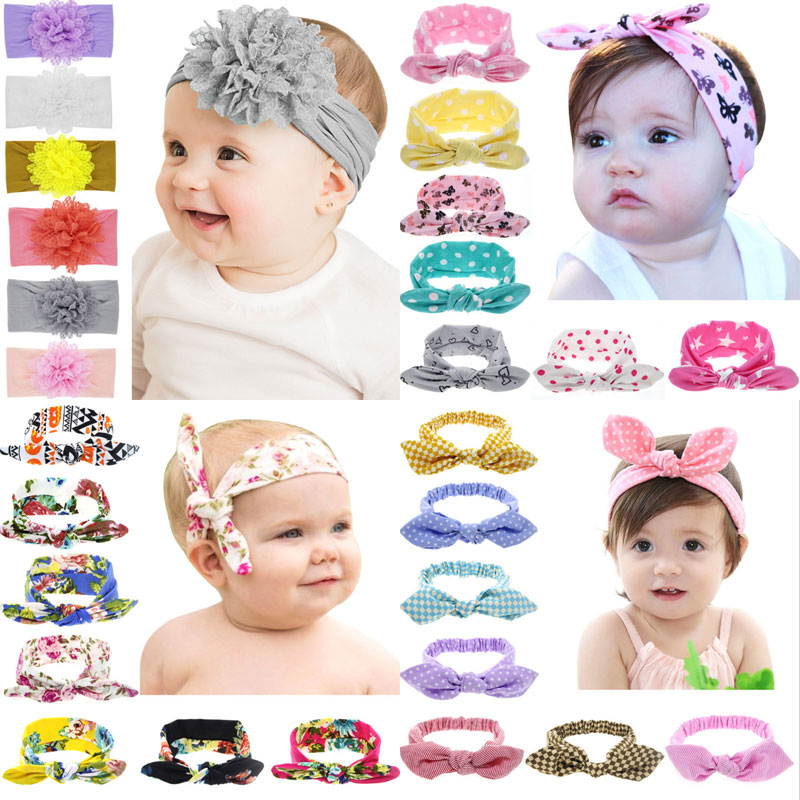 

32 styles Baby Girl Turban Headband Soft Headwraps Bow Knot Headbands Stretchy Hair Bands Children Fashion Hair Accessories