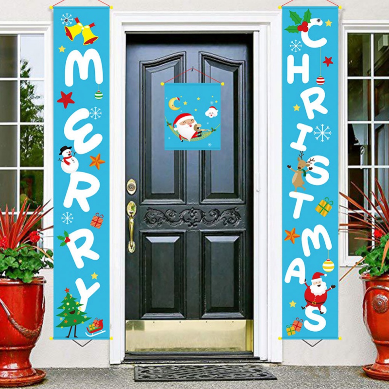 

Merry Christmas Hanging Christmas Ornaments Porch Sign Decor Trick Or Treat Halloween Door Banner Decorations for Home