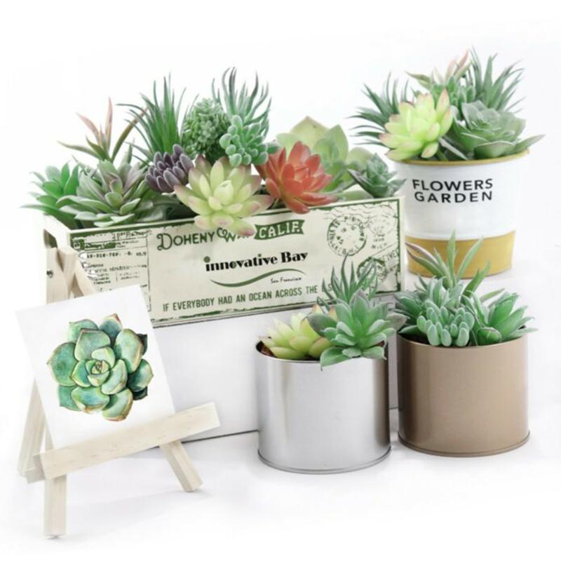 

Home Artificial Succulents Garden Decoration Balcony Decor Gifts 11PCS Home Garden Supplies, As pic