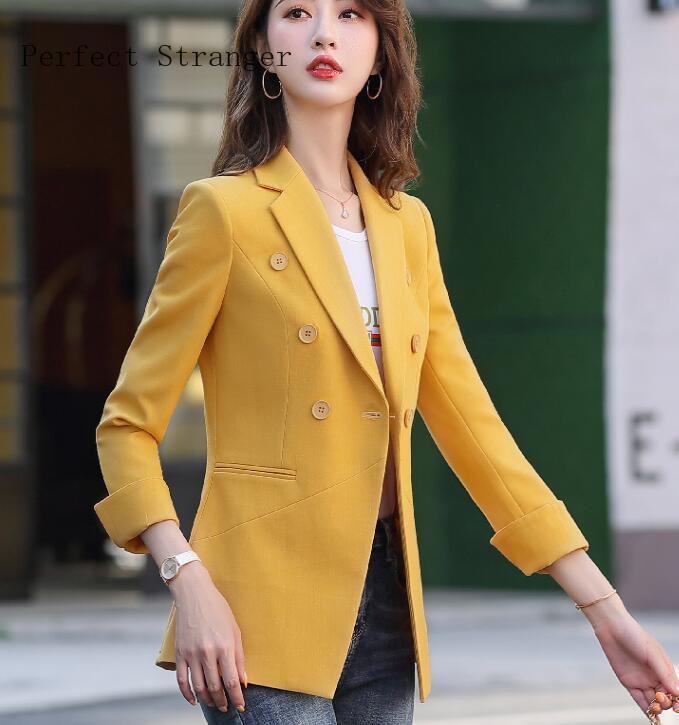 

High Quality 2020 Spring Summer New Arrival Leisure Hot Sale Turn-down Collar Long Sleeve Woman Suit Coat, Green