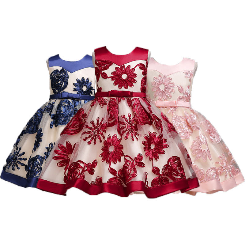 dollhouse Girls Denim Jeans with Embroidered Flower Designs
