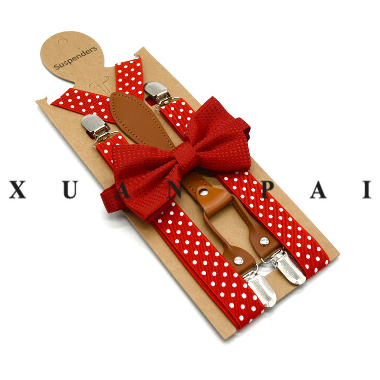 

High Elastic BOW knot Men Unisex toddler Wedding Matching Braces Suspenders Luxury Bow Tie Set Clothing Accessories JLE198, Size: 2.5*100cm