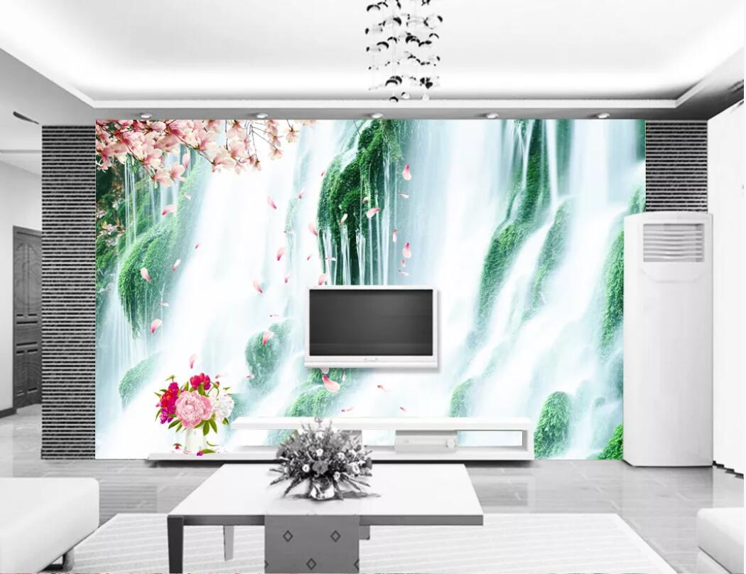 

3d room wallpaper custom photo mural Beautiful waterfall scenery home decor wall art pictures Wall-paper large wallpaper for walls 3 d, Non-woven fabric