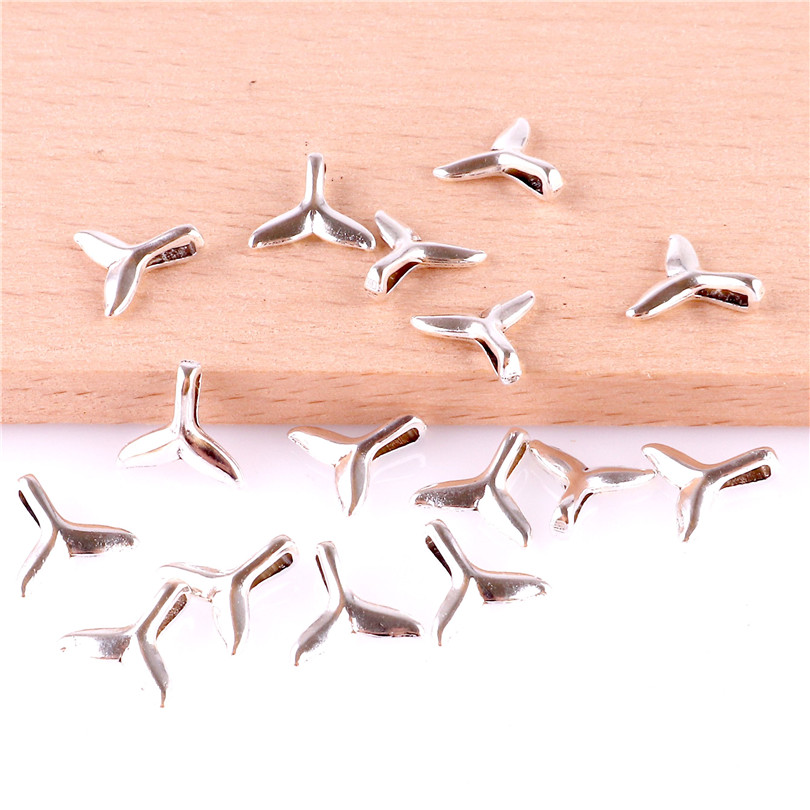

23292 285PCS Whale Tail Cham Antique Silver Plated Whale Tail Charms DIY Supplies Jewelry Accessories