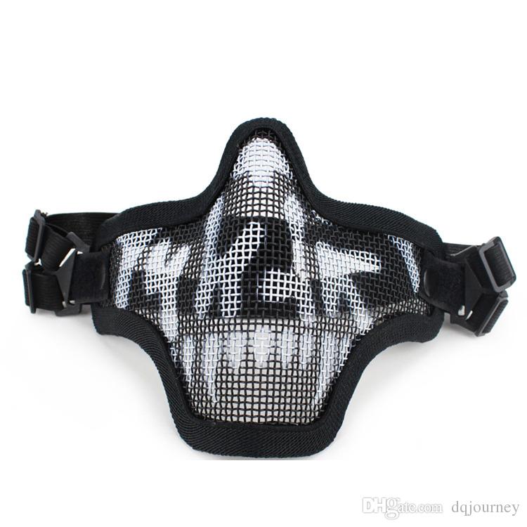 2019 New Outdoor Tactical Ghost Mesh Airsoft Mask Emerson Paintball Half Face Protection Strike Style Hunting Accessories