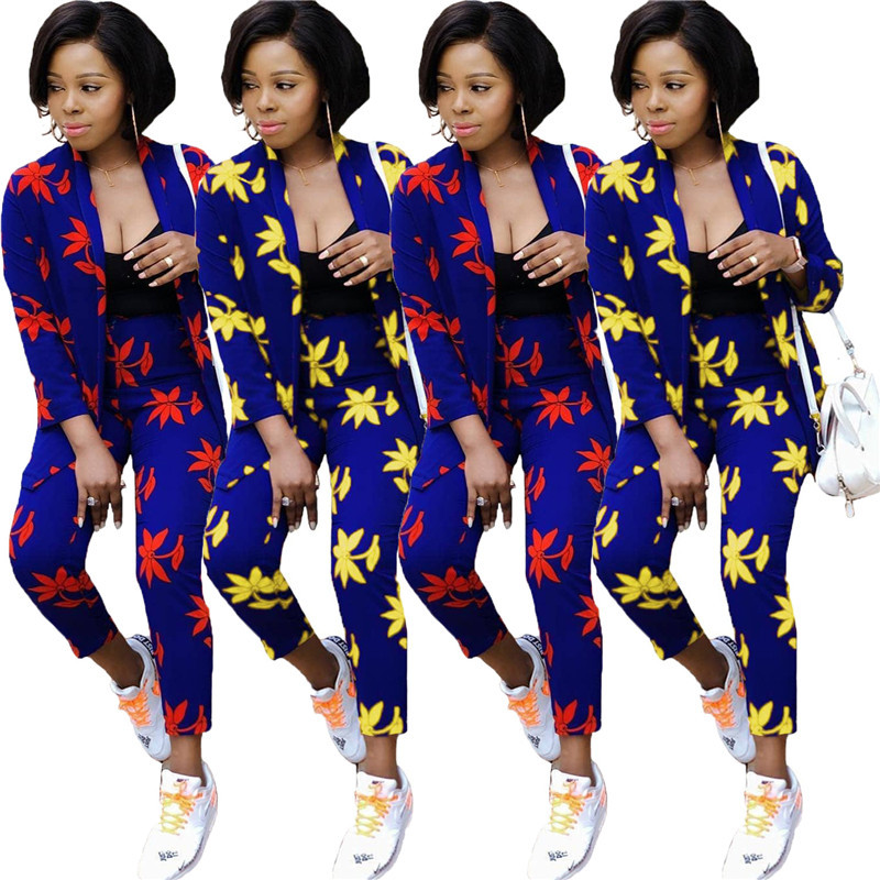 2020 Women Fashion Outfits Urban Casual Print Two Color Two
