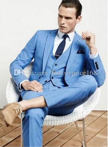 

Fashionable One Button Groomsmen Notch Lapel Groom Tuxedos Men Suits Wedding/Prom/Dinner Best Man Blazer(Jacket+Pants+Tie+Vest) AA235, Same as image