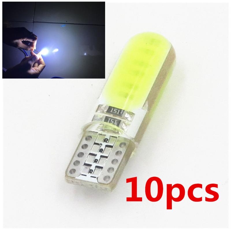 

T10 W5W Silicone Case COB LED Car Wedge Interior Light WY5W 194 501 Auto Parking Trunk Bulbs Turn Side Lamps Canbus Error Free, As pic