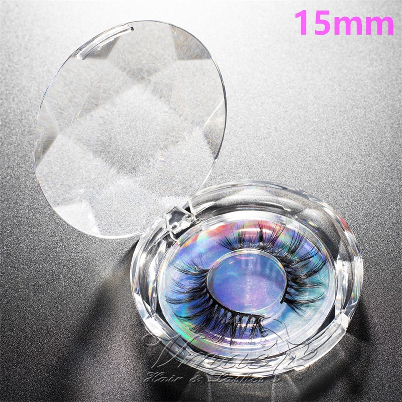 Vmae Stock 15MM 3D Cils de Vison 16 styles Vente 1 paire / lot Réel Sibérien 3D Bande Complète Faux Cils Long Extension de Cils Individuels