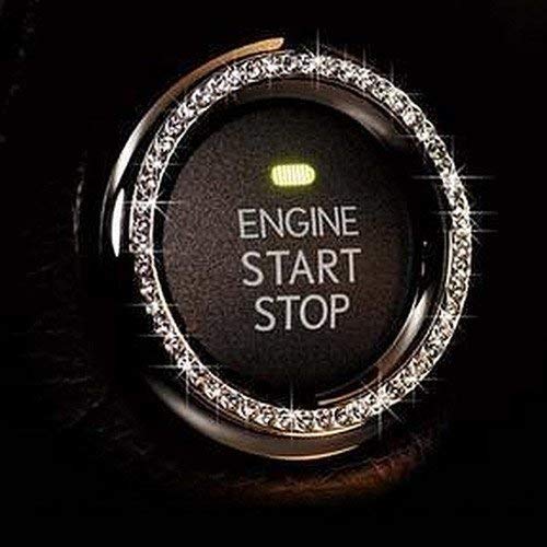 

Car Decor Crystal Rhinestone Car Ring Emblem Sticker Car Accessories for Auto Start Engine Ignition Button Key & Knobs