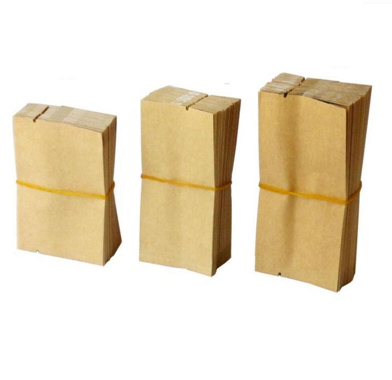 

500pcs New Kraft Paper Side Gussets Bag Snack Packaging Bag Open Top Heat Sealing Storage Pouches cm