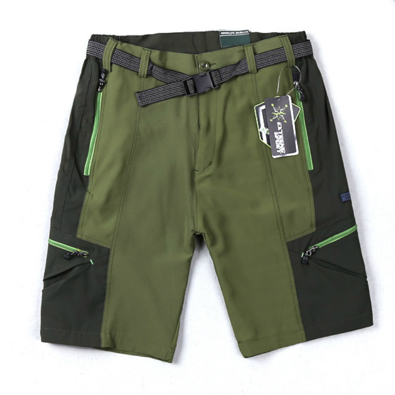 

2019 Korean Style Men's Outdoor Hiking Shorts Quick Drying Nylon Belt Mosaic Sports Climbing Camping Short Army Green, Brown;gray