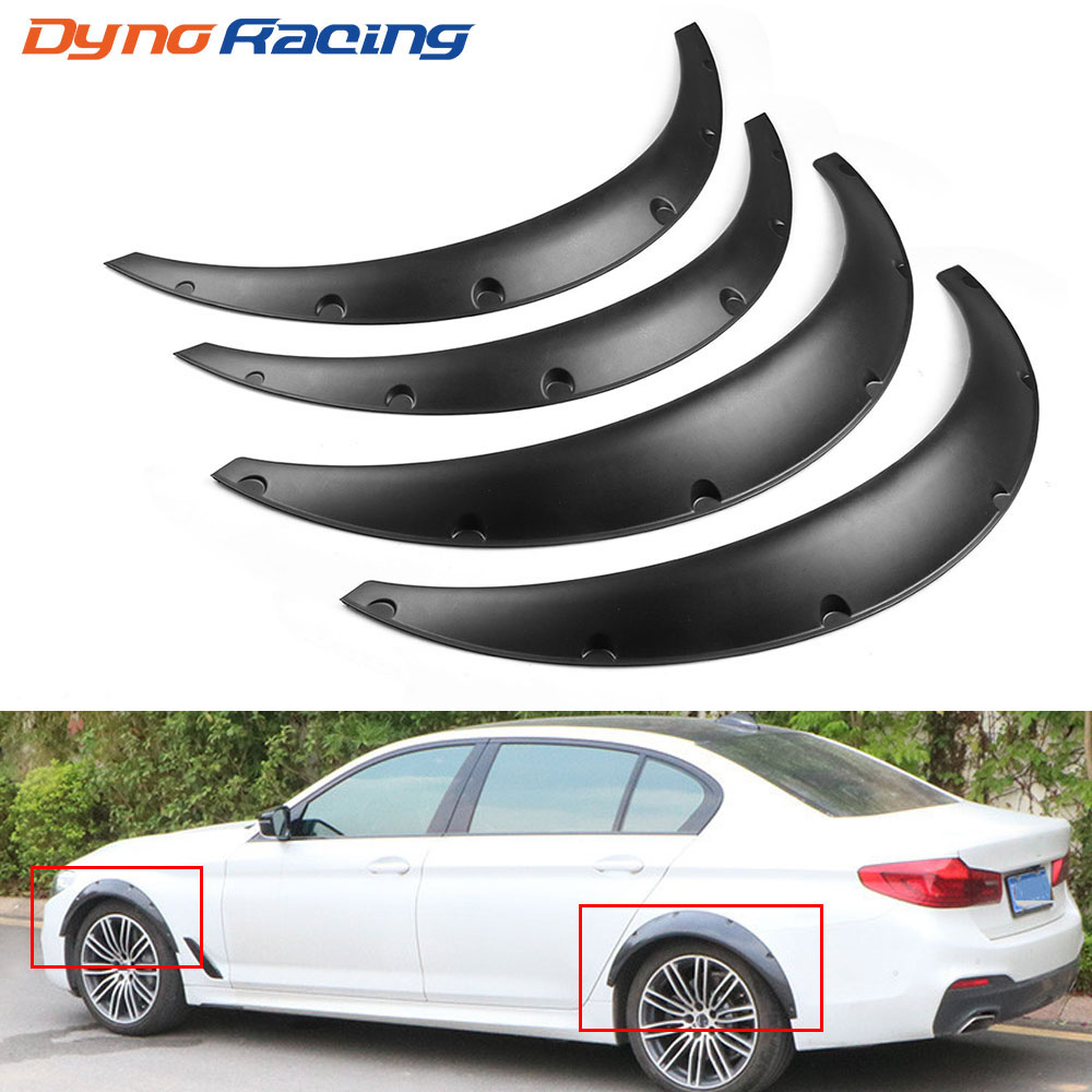 

4pcs Universal Car Black Fender Flares Mud Flaps Splash Guards Arch Wheel Eyebrow Lip For Car Truck SUV